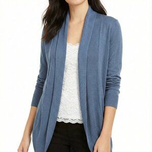 NWT Grace Karin Blue Open Front Cardigan Long Sleeve Sweater w Pockets Office M